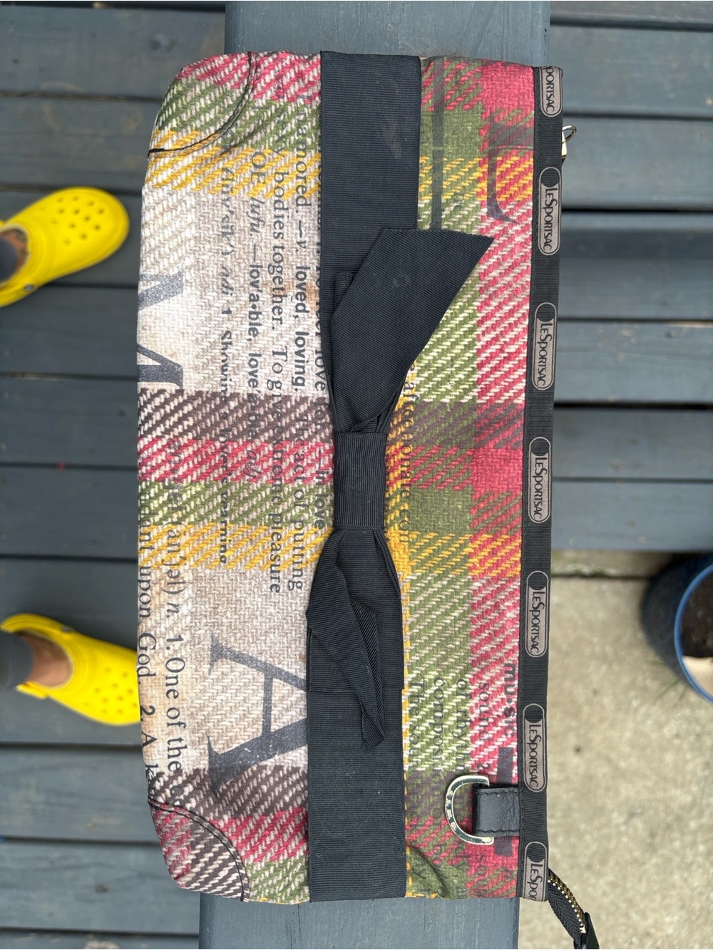 Lesportsac Plaid Bow Wristlet in Red, Green, Yellow, Black Gwen Stefani